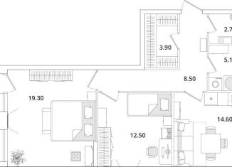 Продается 2-комнатная квартира, 69.3 м2, Санкт-Петербург, Планерная улица, 99, муниципальный округ Юнтолово