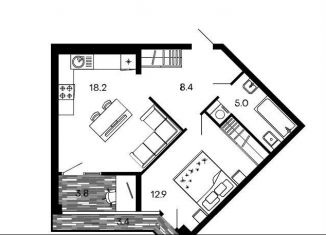 Продается 1-ком. квартира, 51 м2, Пензенская область, улица Измайлова, 38к4