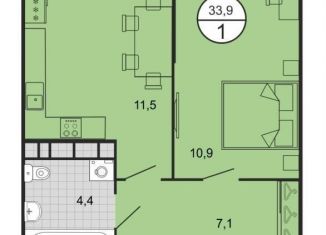 Продажа 1-ком. квартиры, 33.9 м2, Михайловск, переулок Ландышей, 4