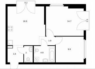 2-комнатная квартира на продажу, 56 м2, Москва, жилой комплекс Барклая 6, к8, район Филёвский Парк