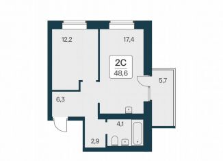 Продаю 2-ком. квартиру, 48.6 м2, Новосибирск, метро Заельцовская