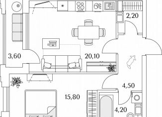 Продается 1-ком. квартира, 75.7 м2, Санкт-Петербург, Планерная улица, 99, муниципальный округ Юнтолово