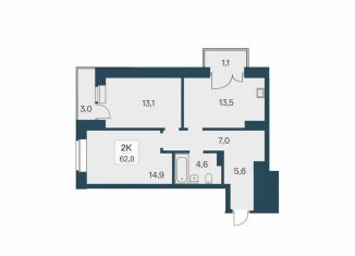 Продаю 2-комнатную квартиру, 62.8 м2, Новосибирск, метро Заельцовская