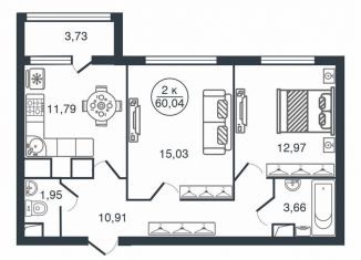 Продам 2-ком. квартиру, 60 м2, Тверская область, улица Левитана, 74А