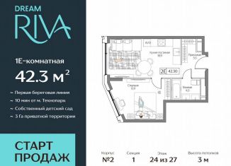 Продается 2-ком. квартира, 42.3 м2, Москва, метро Технопарк