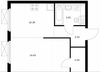 Продам 1-ком. квартиру, 34.3 м2, Москва, Южнопортовый район