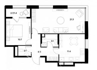 Продам 2-комнатную квартиру, 56.5 м2, Москва, Лётная улица, 95, район Покровское-Стрешнево