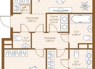 Продается квартира свободная планировка, 92.4 м2, Татарстан