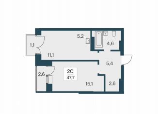 Продается двухкомнатная квартира, 47.7 м2, Новосибирск, метро Заельцовская