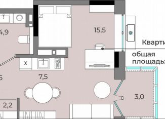 Продается квартира студия, 36.7 м2, Удмуртия, улица имени В.С. Тарасова, 6