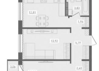 Продается 2-комнатная квартира, 57.8 м2, Новосибирск, улица Забалуева, с10