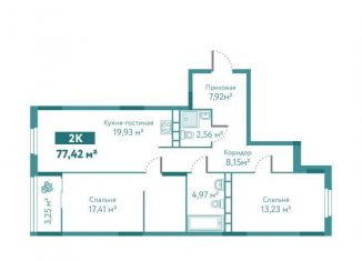 Продаю 2-комнатную квартиру, 77.4 м2, Тюмень, улица Павла Никольского, 14, ЖК Акватория