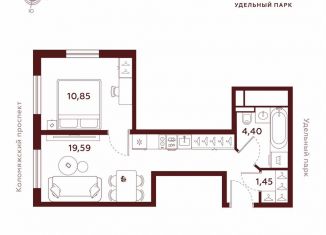 Продаю 1-ком. квартиру, 36.3 м2, Санкт-Петербург, метро Удельная