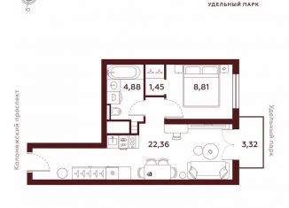 Продается 1-комнатная квартира, 40.8 м2, Санкт-Петербург, муниципальный округ Комендантский Аэродром