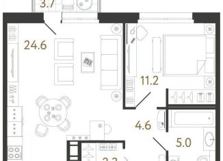 Продажа 1-ком. квартиры, 47.7 м2, Санкт-Петербург, метро Обводный канал