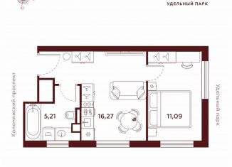 Продаю 1-ком. квартиру, 32.6 м2, Санкт-Петербург, метро Пионерская