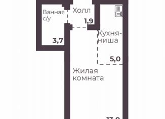 Продается 1-комнатная квартира, 24.5 м2, Челябинск, Тракторозаводский район