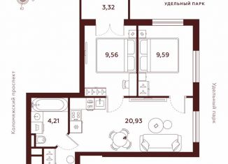 Продажа 2-ком. квартиры, 47.6 м2, Санкт-Петербург, метро Удельная