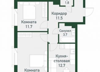 Продаю 2-ком. квартиру, 60.3 м2, посёлок Западный, Спортивная улица, 22