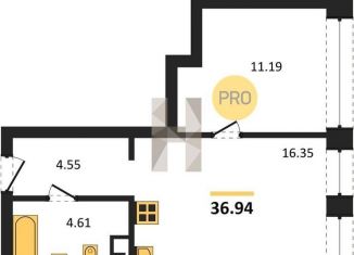 Продаю однокомнатную квартиру, 36.9 м2, Новосибирская область, Ленинградская улица, 342