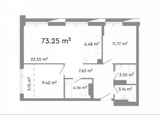 3-ком. квартира на продажу, 73.3 м2, Челябинская область