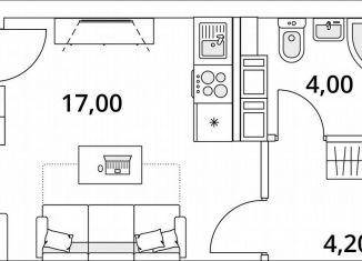 Квартира на продажу студия, 26.1 м2, Санкт-Петербург, метро Комендантский проспект, Планерная улица, 99