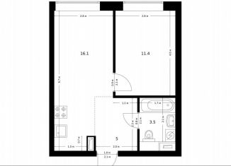 Продаю однокомнатную квартиру, 36 м2, Москва, жилой комплекс Полар, 1.5, район Северное Медведково