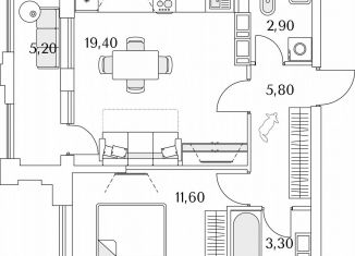 Продам 1-ком. квартиру, 45.6 м2, Санкт-Петербург, Планерная улица, 99, муниципальный округ Юнтолово