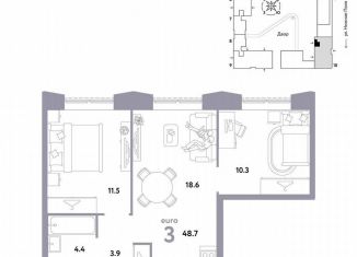 Продаю 2-комнатную квартиру, 48.7 м2, Москва, ЮВАО