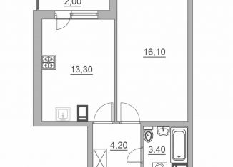 1-ком. квартира на продажу, 38 м2, Всеволожск, Взлётная улица, 14