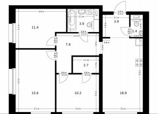 Продам трехкомнатную квартиру, 75.9 м2, Москва, жилой комплекс Полар, 1.4, район Северное Медведково