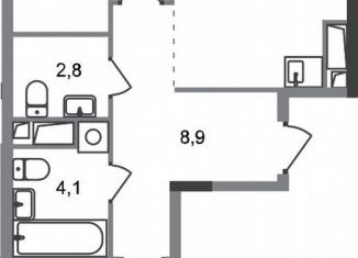 Продается 2-ком. квартира, 59.7 м2, деревня Рассказовка, деревня Рассказовка, 2