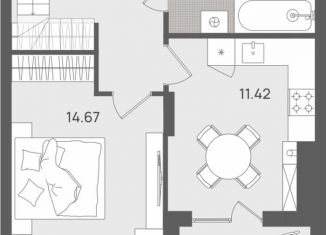 Продаю 1-комнатную квартиру, 59.1 м2, Светлогорск