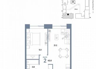 Продажа однокомнатной квартиры, 43 м2, Москва, район Марьино