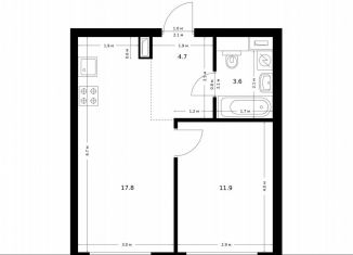 Продам 1-комнатную квартиру, 38 м2, Москва, жилой комплекс Полар, 1.5, СВАО