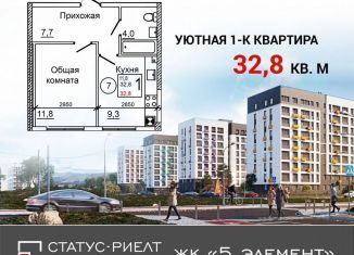 Продается 1-ком. квартира, 32.8 м2, село Мирное