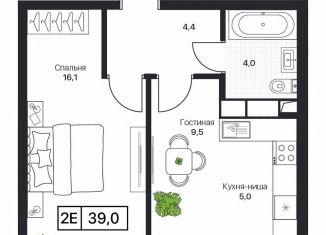 Продается двухкомнатная квартира, 39 м2, Московская область