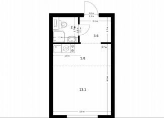 Продажа квартиры студии, 25.1 м2, Москва, метро Медведково, жилой комплекс Полар, 1.5