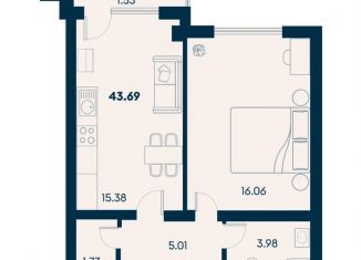 Продажа 2-комнатной квартиры, 43.7 м2, Крым