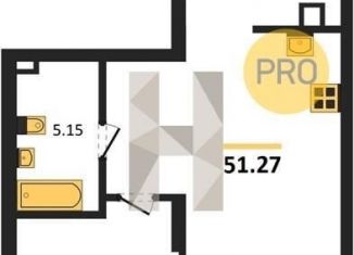 Продам однокомнатную квартиру, 51.3 м2, Новосибирская область, Ленинградская улица, 342