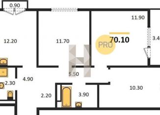 Продаю 3-ком. квартиру, 70.1 м2, Новосибирск, ЖК Расцветай на Красном