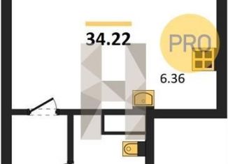 Продам квартиру студию, 34.2 м2, Воронеж