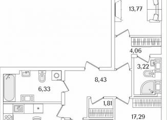 Продам 3-комнатную квартиру, 87.4 м2, Санкт-Петербург, Октябрьская набережная, 116, муниципальный округ Народный