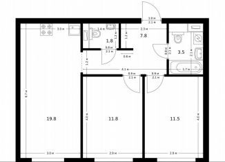 Продается 2-ком. квартира, 56.2 м2, Москва, метро Медведково, жилой комплекс Полар, 1.4