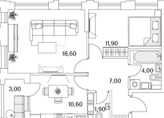 Продам 1-комнатную квартиру, 55.5 м2, Санкт-Петербург, Планерная улица, 99, муниципальный округ Юнтолово