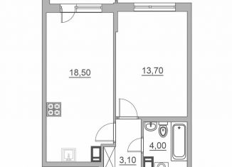 Продам 1-ком. квартиру, 40.3 м2, Всеволожск, Взлётная улица, 14