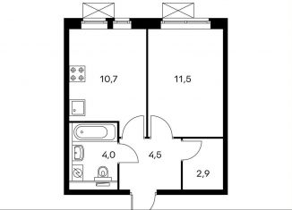 Продам 1-ком. квартиру, 33.2 м2, Московская область