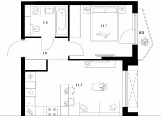 Продам однокомнатную квартиру, 36.8 м2, Москва, жилой комплекс Мичуринский Парк, 4.5, метро Озёрная