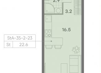 Продам квартиру студию, 22.6 м2, Москва, метро Новоясеневская, ЖК Парксайд, 3