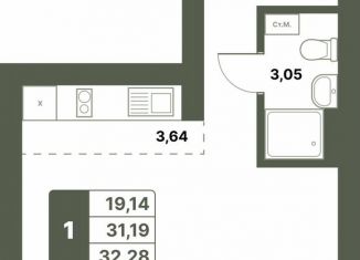 Продам 1-комнатную квартиру, 32.3 м2, Республика Башкортостан